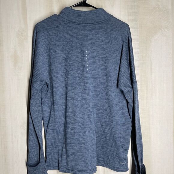 Nike dri fit running blue heather long sleeve pullover 1/4‎ zip, size large - Picture 7 of 13